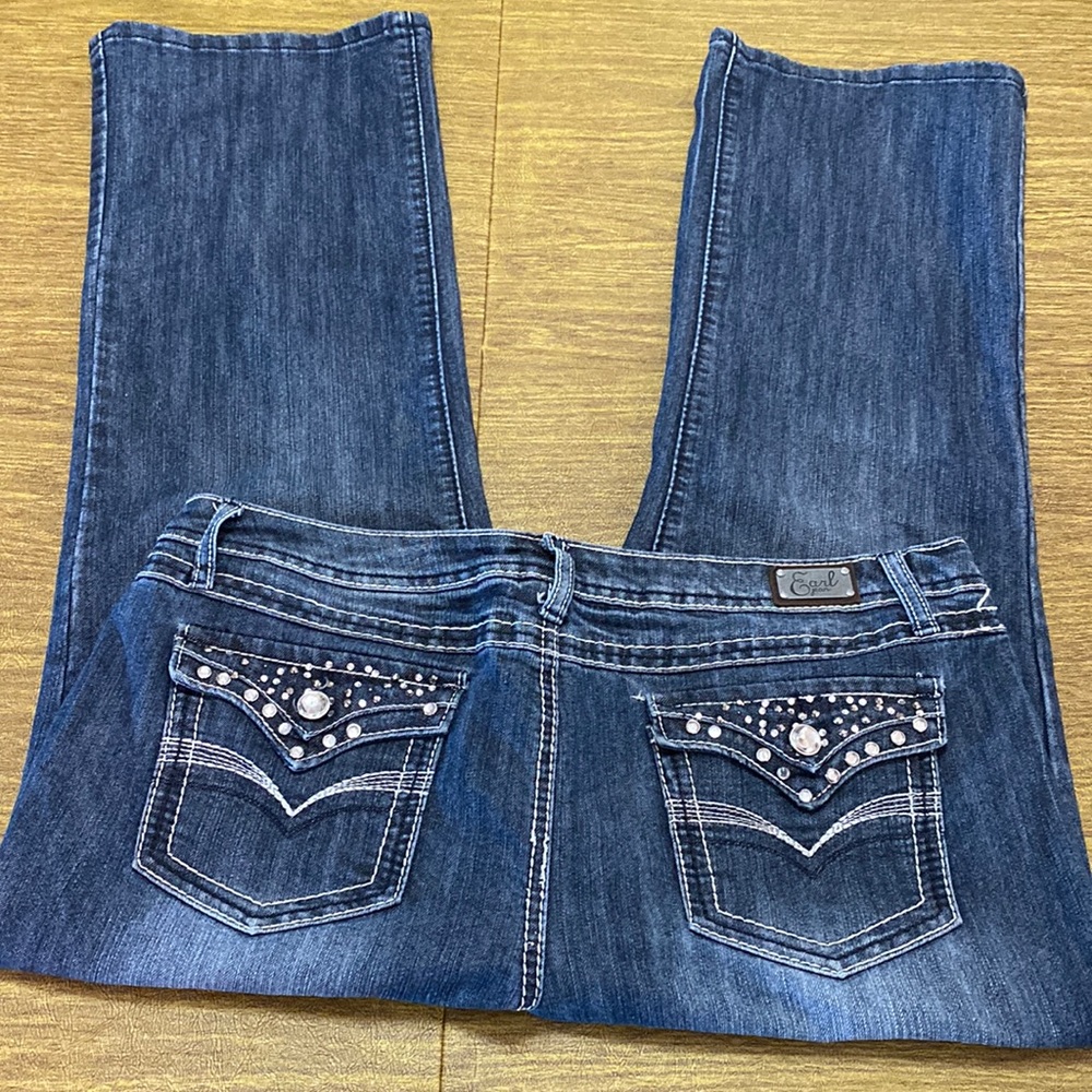 EARL Brand Size 14P Lightly Distressed Bling Blue Denim Jeans